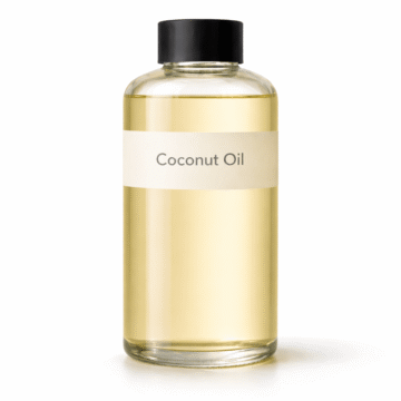 “Coconut Oil by Organicsbyjumira — clear colorless fractionated cosmetic-grade oil in an amber bottle.”