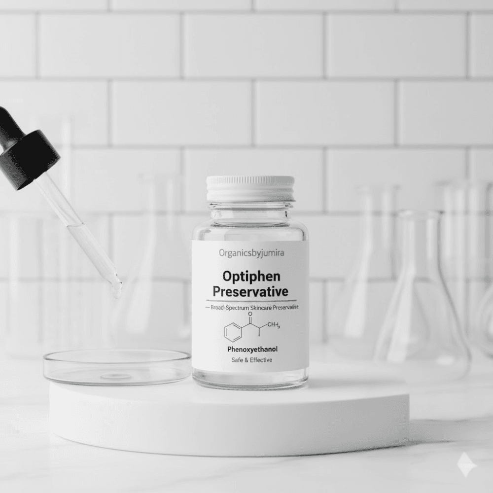 Optiphen Preservative - Phenoxyethanol and Caprylyl Glycol liquid preservative for skincare, safe for all skin types, maintains freshness in creams, lotions, and serums