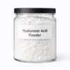 “Hyaluronic Acid Powder by Organicsbyjumira — ultra-light, fine off-white cosmetic-grade hydrating powder with soft, fluffy low-density texture.”