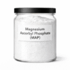 “Magnesium Ascorbyl Phosphate (MAP) by Organicsbyjumira — white fine Vitamin C derivative powder with soft, smooth texture for brightening and antioxidant skincare formulations.”