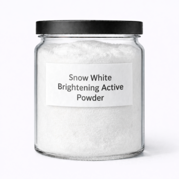 “Snow White Brightening Active Powder by Organicsbyjumira — bright white fine cosmetic brightening powder with smooth, refined texture.”