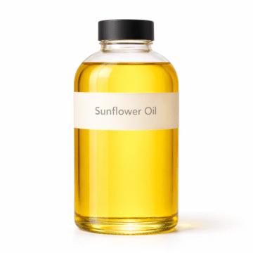 “Sunflower Oil by Organicsbyjumira — light golden, clear cosmetic-grade carrier oil in an amber bottle.”