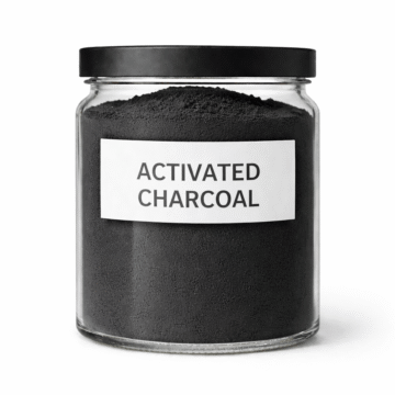 “Activated Charcoal by Organicsbyjumira — deep matte black ultra-fine detoxifying powder for masks, cleansers, and purifying skincare formulations.”