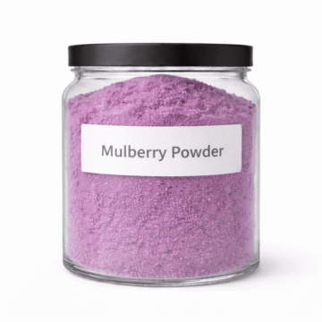 “Mulberry Powder by Organicsbyjumira — light beige finely milled botanical powder with soft texture for brightening and antioxidant skincare formulations.”