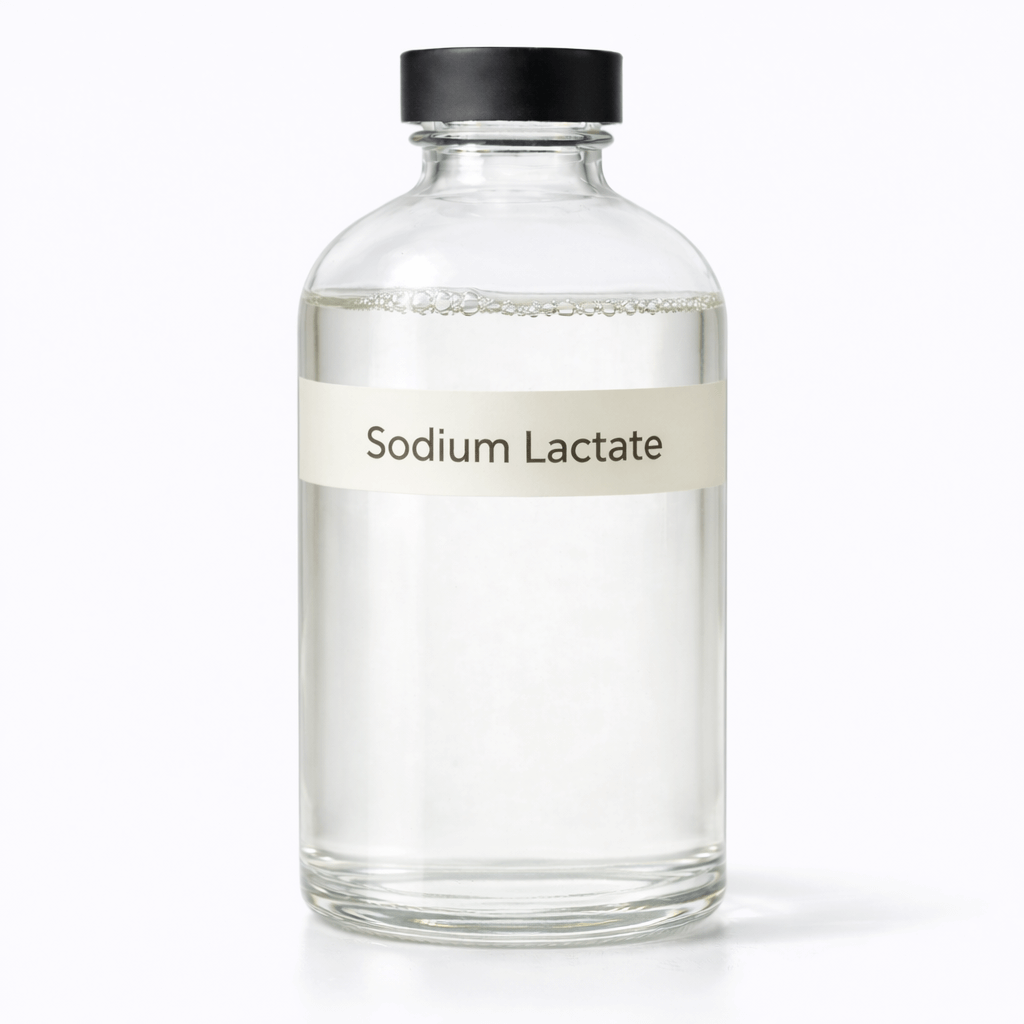 “Sodium Lactate by Organicsbyjumira — clear, colorless humectant liquid with smooth, water-light texture for moisturizers, soaps, and skincare formulations.”