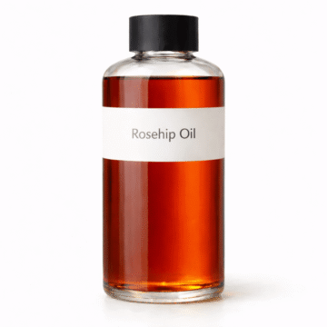 “Rosehip Oil by Organicsbyjumira — deep orange, nutrient-rich cold-pressed carrier oil ideal for brightening, rejuvenating, and repairing skincare formulations.”