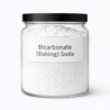 “Bicarbonate (Baking) Soda by Organicsbyjumira — pure white fine crystalline powder with soft granules for skincare, deodorant, and exfoliating formulations.”