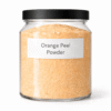 “Orange Peel Powder by Organicsbyjumira — fine orange-brown citrus botanical powder with natural fiber granularity for brightening and exfoliating skincare formulations.”