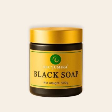 Black Soap & Honey Wash in 500g jar — natural cleanser with honey, aloe vera, and shea butter by Organicsbyjumira.Skc'jumira