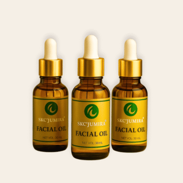 SKC’Jumira Facial Oil — a luxurious Vitamin C face oil with Squalane and Rosehip, designed to brighten, hydrate, and nourish the skin for a radiant glow.