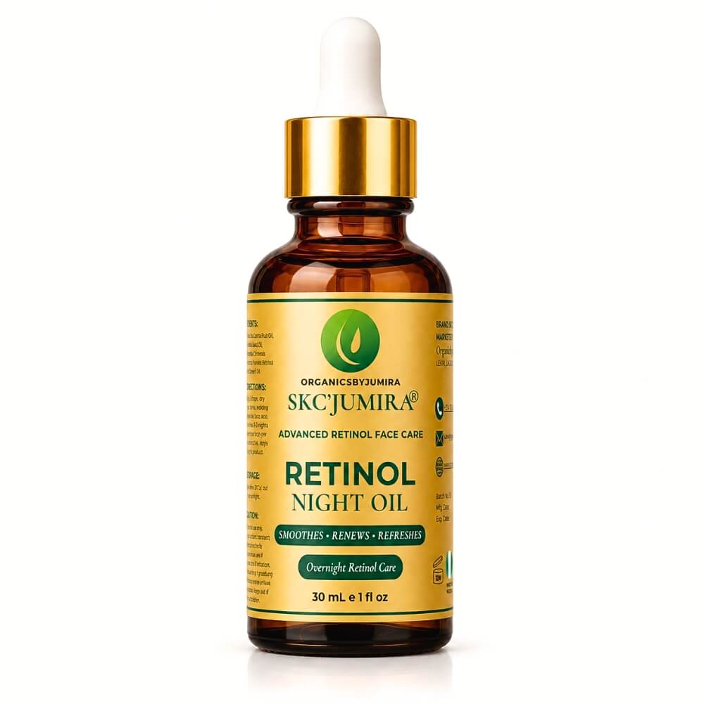 SKC’Jumira Retinol Night Oil 30 mL in amber glass dropper bottle