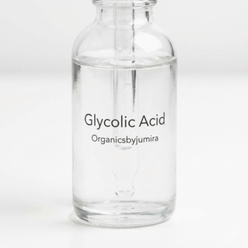 "Close-up image of a transparent liquid containing glycolic acid, a powerful skincare ingredient. This gentle exfoliant and anti-aging compound helps improve skin texture, reduce hyperpigmentation, and refine pores. Transform your skincare routine with glycolic acid for fresh and radiant skin."