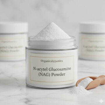 N-Acetyl Glucosamine (NAG) Powder cosmetic-grade ingredient for hydration and skin tone support.