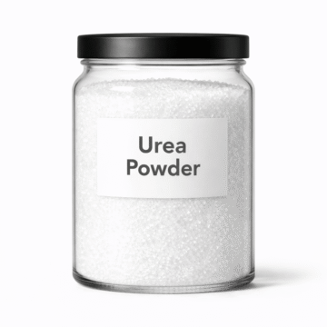 “Urea Powder by Organicsbyjumira — white cosmetic-grade crystalline powder used as a humectant and exfoliating active in skincare formulations.”