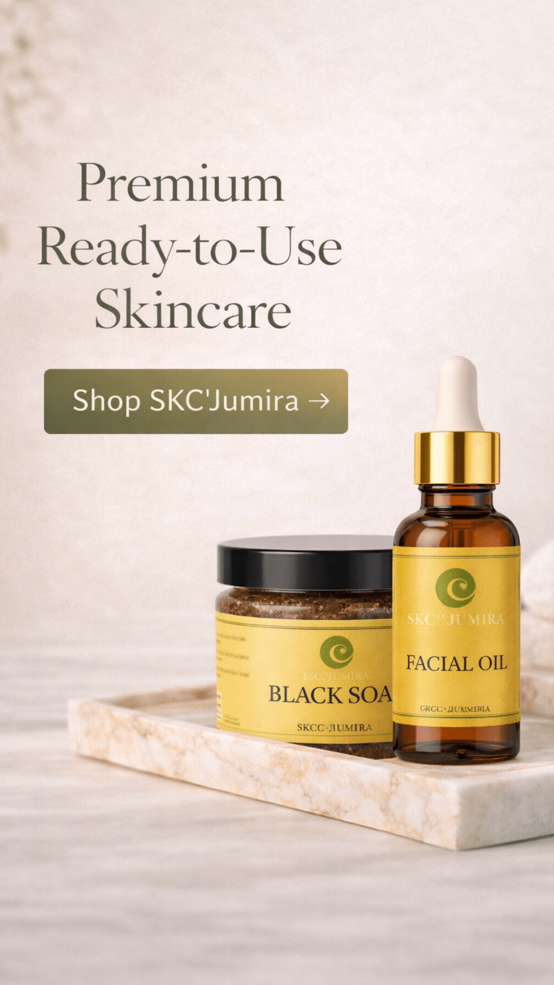 SKC’Jumira skincare products mobile banner