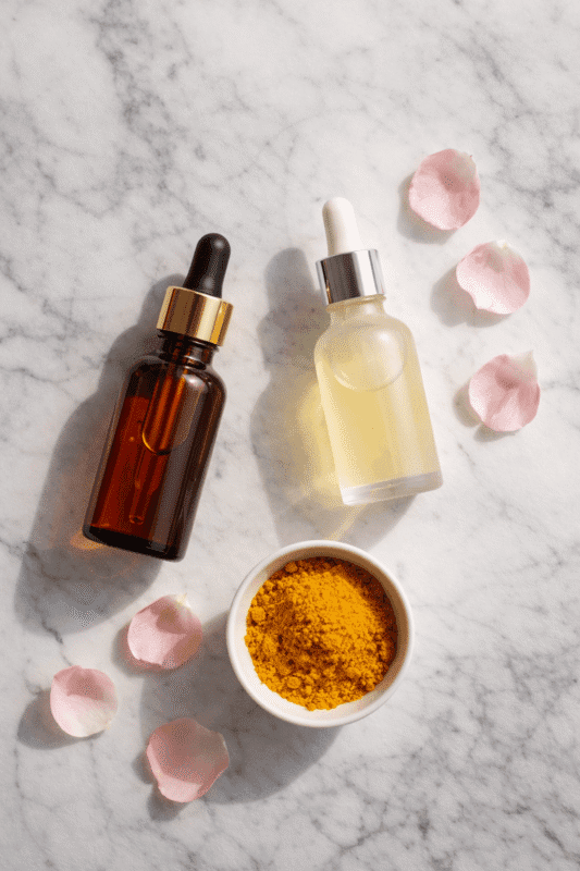 Natural ingredients to fade dark spots – vitamin C rosehip oil turmeric – OrganicsbyJumira