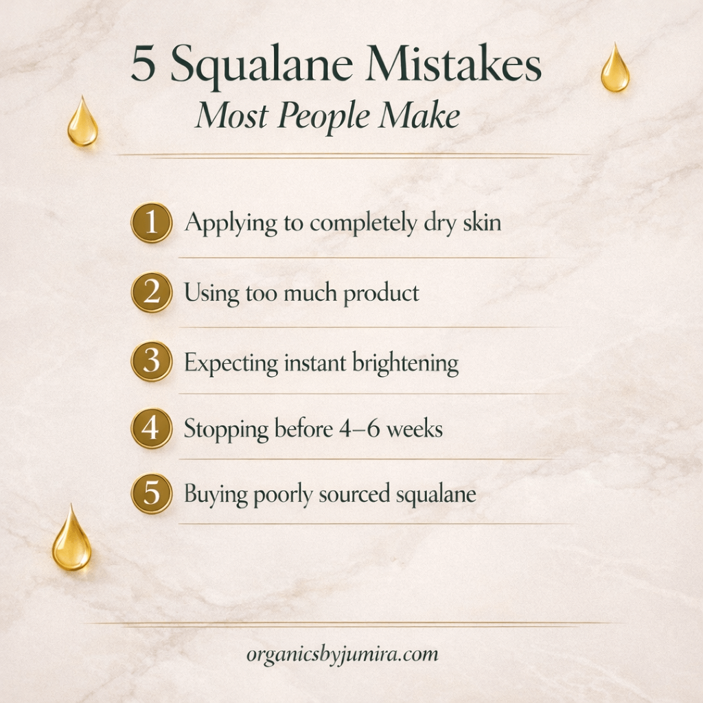 5 squalane body oil mistakes to avoid — skincare advice for Nigerian skin by Organics by Jumira