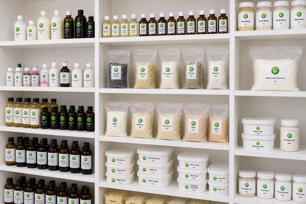 Organicsbyjumira skincare ingredients and organic raw materials in Lagos