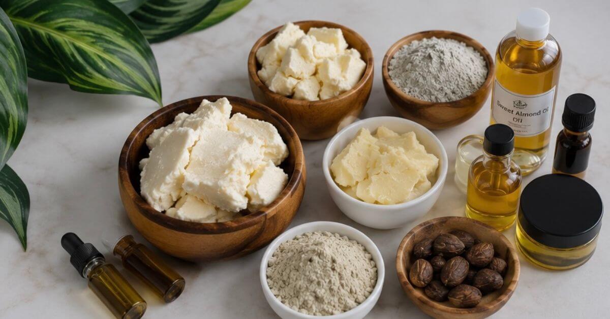 Organic raw materials in Lagos including shea butter, essential oils and cosmetic clays
