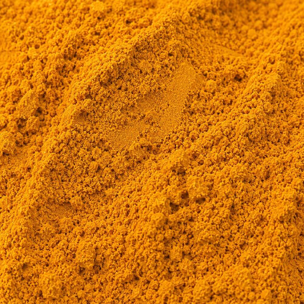 Close-up of cosmetic grade Turmeric Powder