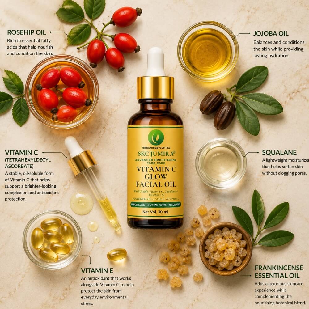 Ingredients in SKC'JUMIRA Vitamin C Glow Facial Oil