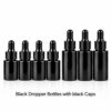 30ml and 40ml black dropper bottles with black caps 6 pcs
