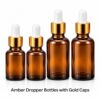 amber dropper bottles with gold caps 30ml 50ml 6 pcs
