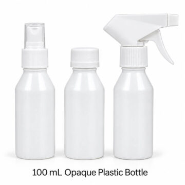 100 mL opaque plastic bottles with lotion pump screw cap and trigger spray