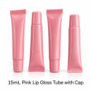 15 mL pink lip gloss tubes with matching caps pack of 12