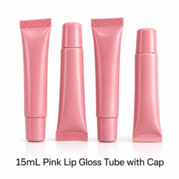 15 mL pink lip gloss tubes with matching caps pack of 12