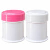 30 g white cosmetic jars with pink and white screw-on lids, pack of 12
