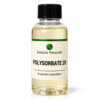Polysorbate 20 cosmetic solubilizer in a clear bottle